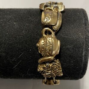 Gold Teapot Charm Bracelet